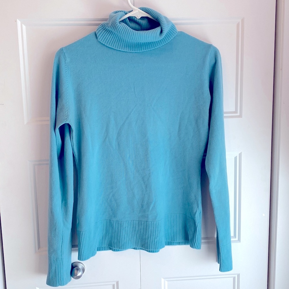 Light blue turtleneck